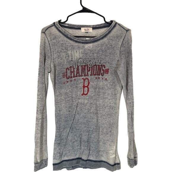Touch by Alyssa Milano Blue Ombre Long Sleeve Boston Red Sox Top Women Sz S - Picture 1 of 9